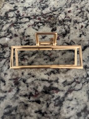 Gold Rectangular Hair Claw Clip